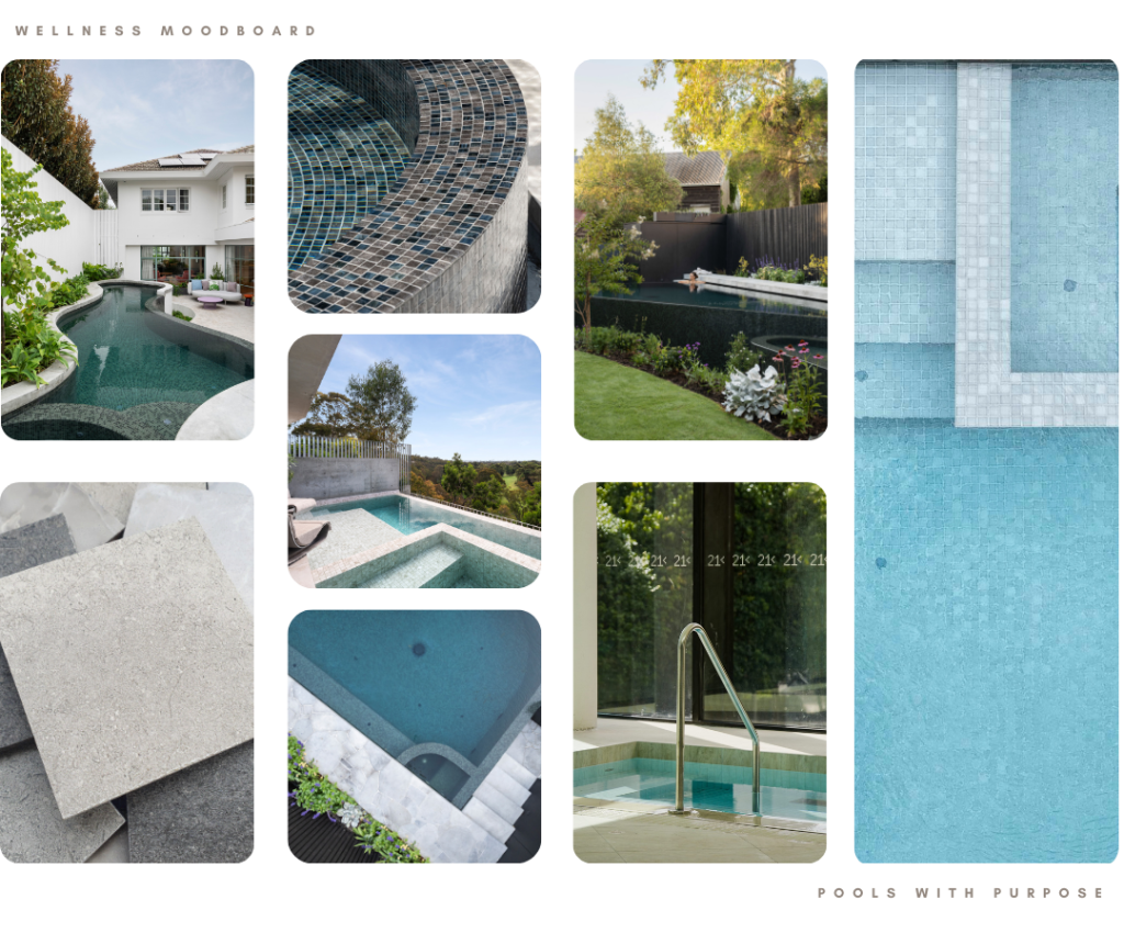 Wellness moodboard showing a compilation of images that align with the text above.